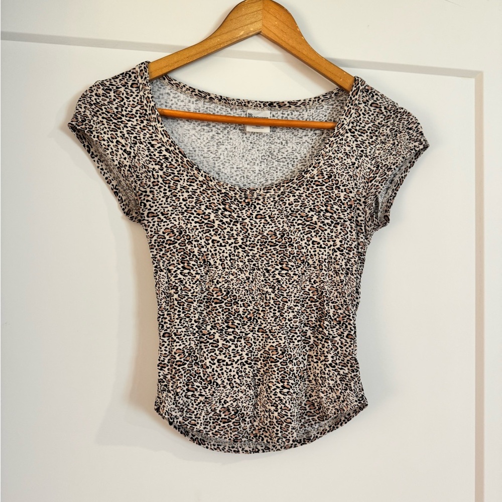No Boundaries Animal Print Short Sleeve Top